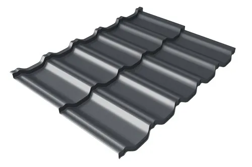 Металлочерепица модульная Квинта Uno Grand Line c 3D резом 0,5 Rooftop Matte RAL 7024 мокрый асфальт купить в Усть-Лабинске