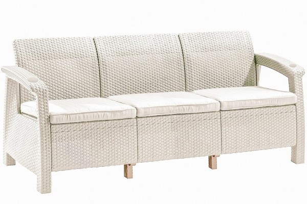 Трёхместный диван  Yalta Sofa 3 Seat белый купить в Усть-Лабинске