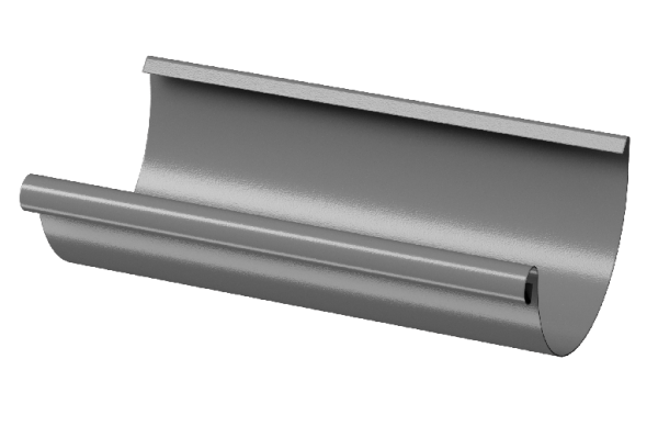 Желоб полукруглый D125 3 м Döcke STAL PREMIUM Графит, (RAL 7024) купить в Усть-Лабинске