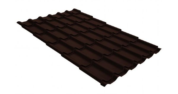 Металлочерепица классик GL 0,5 GreenCoat Pural Matt RR 887 шоколадно-коричневый (RAL 8017 шоколад) купить в Усть-Лабинске