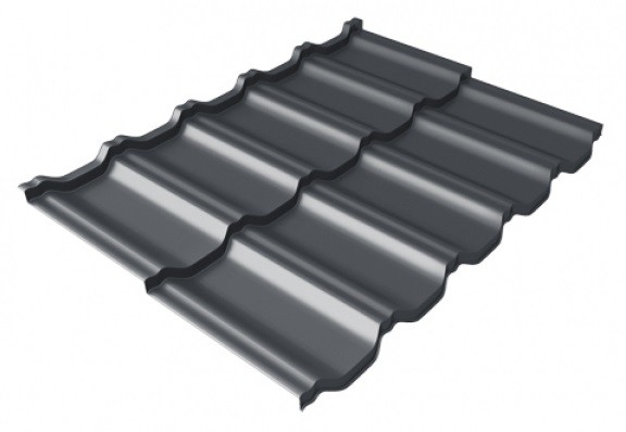Металлочерепица модульная Квинта Uno Grand Line c 3D резом 0,5 Satin Мatt RAL 7024 мокрый асфальт купить в Усть-Лабинске