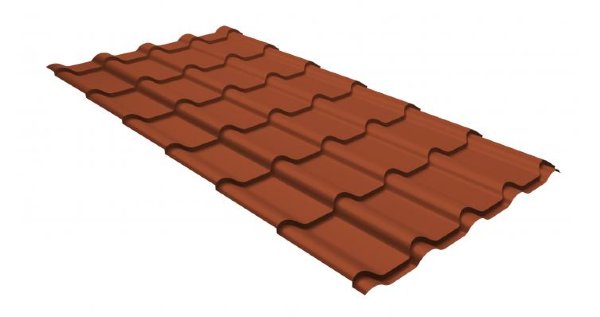 Металлочерепица камея GL 0,5 GreenCoat Pural RR 750 кирпично-красный (RAL 8004 терракота) купить в Усть-Лабинске