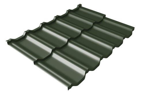 Металлочерепица модульная Квинта Uno Grand Line c 3D резом 0,5 GreenСoat Pural RR 11 темно-зеленый (RAL 6020 хромовая зелень) купить в Усть-Лабинске