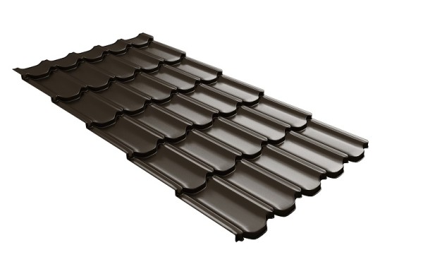 Металлочерепица квинта плюс с 3D резом 0,5 GreenСoat Pural RR 32 темно-коричневый (RAL 8019 серо-коричневый) купить в Усть-Лабинске