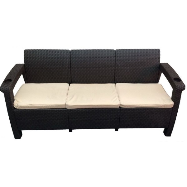 Трёхместный диван  Yalta Sofa 3 Seat венге купить в Усть-Лабинске