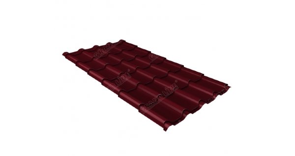 Металлочерепица камея 0,5 Satin RAL 3005 красное вино купить в Усть-Лабинске