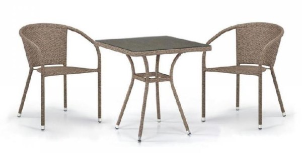 Комплект плетеной мебели AFINA из иск. ротанга T282BNT/Y137C-W56 Light Brown 2Pcs купить в Усть-Лабинске