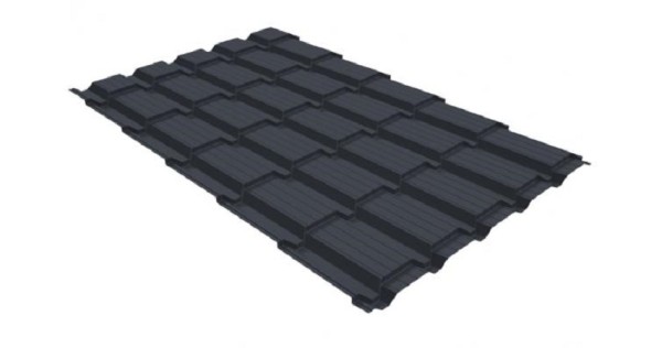 Металлочерепица GL квадро профи 0,5 GreenCoat Pural RR 23 темно-серый (RAL 7024) мокрый асфальт купить в Усть-Лабинске