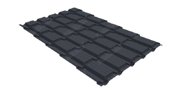 Металлочерепица GL квадро профи 0,5 Satin RAL 7024 мокрый асфальт купить в Усть-Лабинске