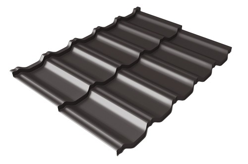 Металлочерепица модульная Квинта Uno Grand Line c 3D резом 0,5 Satin RR 32 темно-коричневый купить в Усть-Лабинске