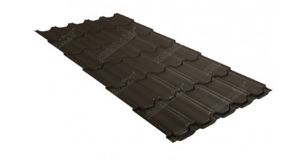 Металлочерепица квинта плюс 0,5 GreenCoat Pural Matt RR 32 темно-коричневый (RAL 8019 серо-коричневый) купить в Усть-Лабинске