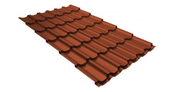 Металлочерепица квинта плюс 0,5 GreenCoat Pural RR 750 кирпично-красный (RAL 8004 терракота) купить в Усть-Лабинске